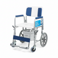 3-in-1 Adjustable Shower Chair, with Back & Arms, Height Adjustable, Bedside Commode, Non-Slip, White