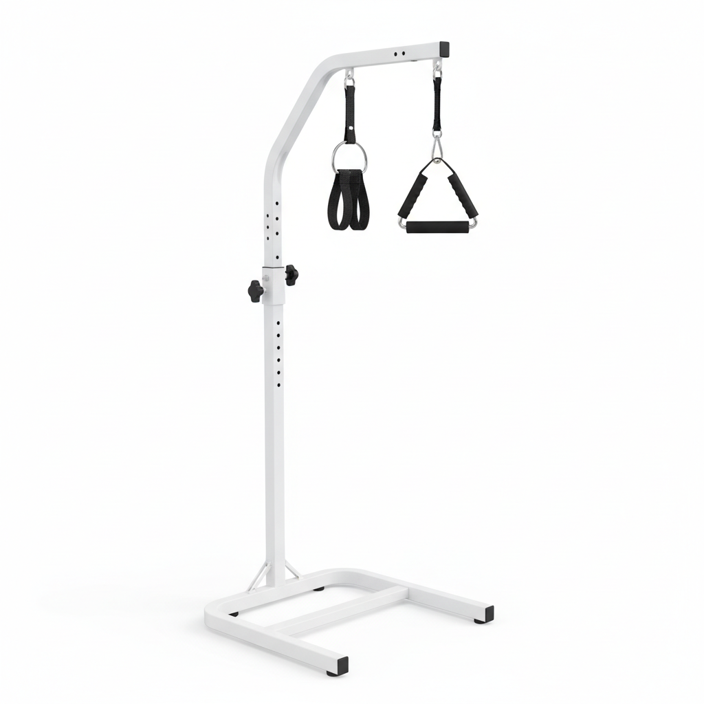 Trapeze Bar for Bed Mobility, Bed Trapeze with Clamps and Floor Stand, 250LBS Weight Capacity Bed Pull Up Assist for Elderly, Patients & Disabled, Suitable for Home Care, Hospital, Nursing Home
